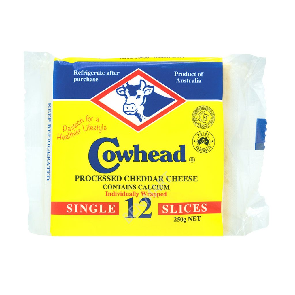 Cowhead Processed Cheddar Cheese 12 Slices 250g Ben Mart